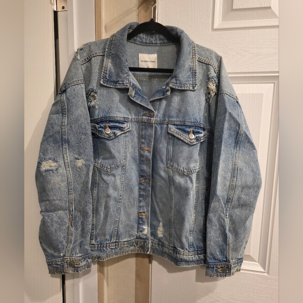 Celebrity Pink Light Blue Denim Jacket